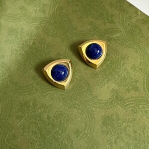 VTG Christian Dior Geometric Lapis Earrings